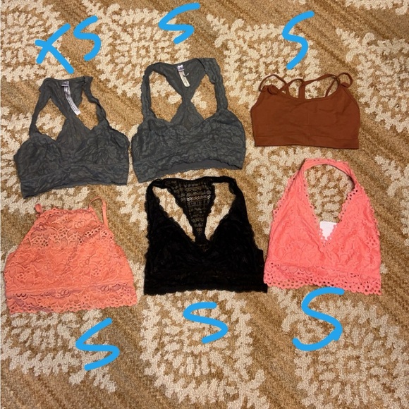 Free people bralets bundle aerie, forever 21, Victoria’s Secret, zenana small - Picture 1 of 5